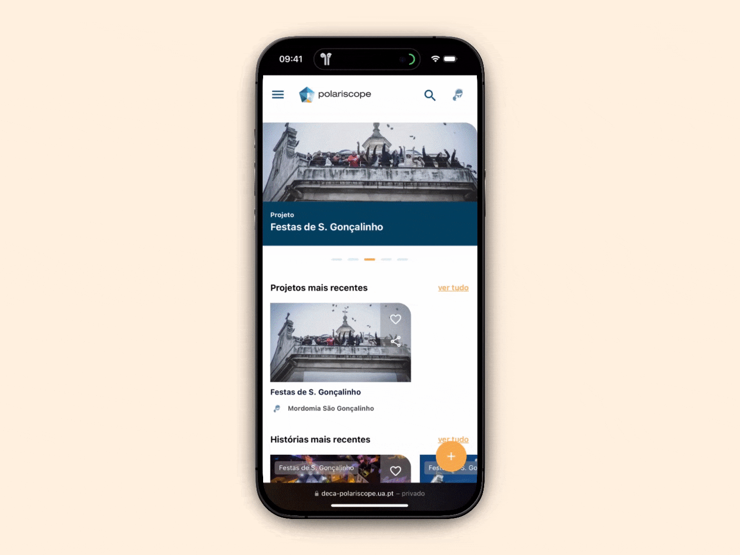 Interface da plataforma Polariscope com mapa de memórias coletivas